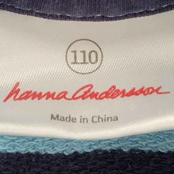 Hannah Anderson Boys Blue Striped 1/4 zip Sweatshirt 110 ( Approx size 5) - Picture 3 of 7